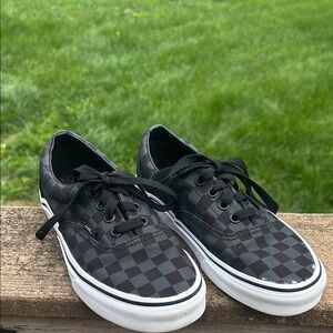 Vans Black Checkered Sneakers, worn once